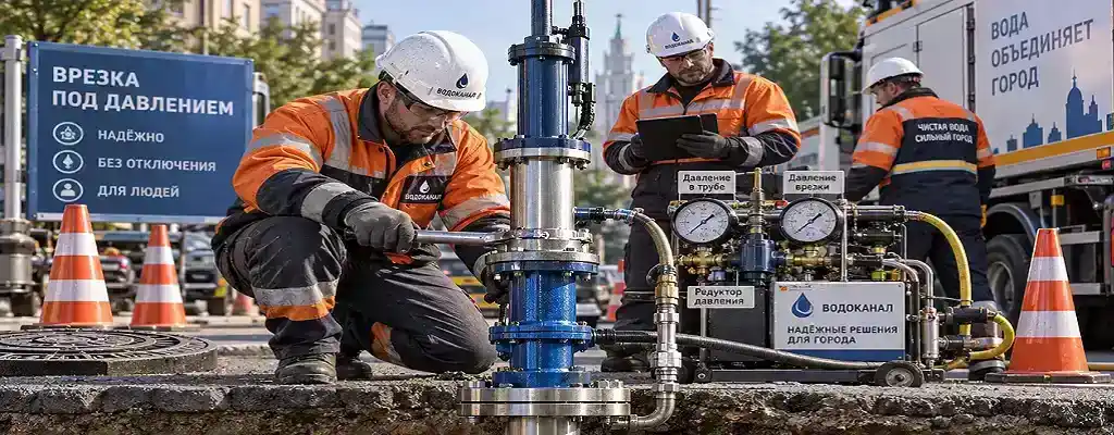 Врезка под давлением в водопровод: седёлки, хомуты и порядок работ
