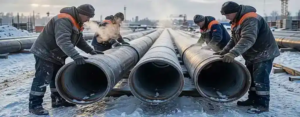 Зимний монтаж труб ВЧШГ: правила и ограничения при морозе